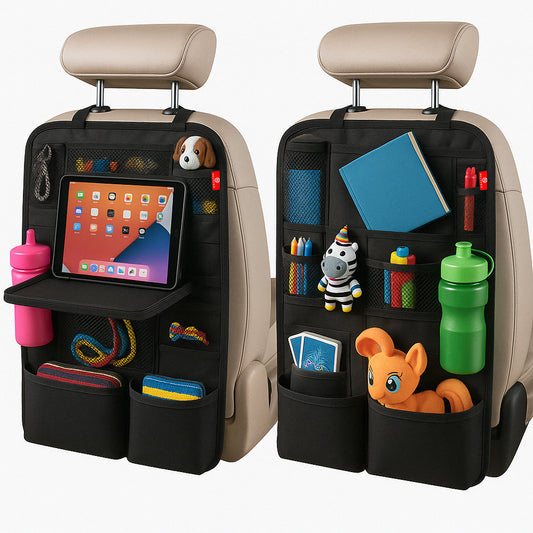 H Helteko Car Seat Organizer with Travel Tray